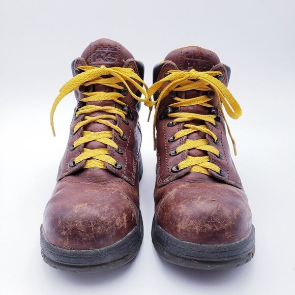 Timberland Pro 358 Work Boots Womens 8.5 Brown Leather Ankle Lace Up Waterproof - Picture 3 of 13